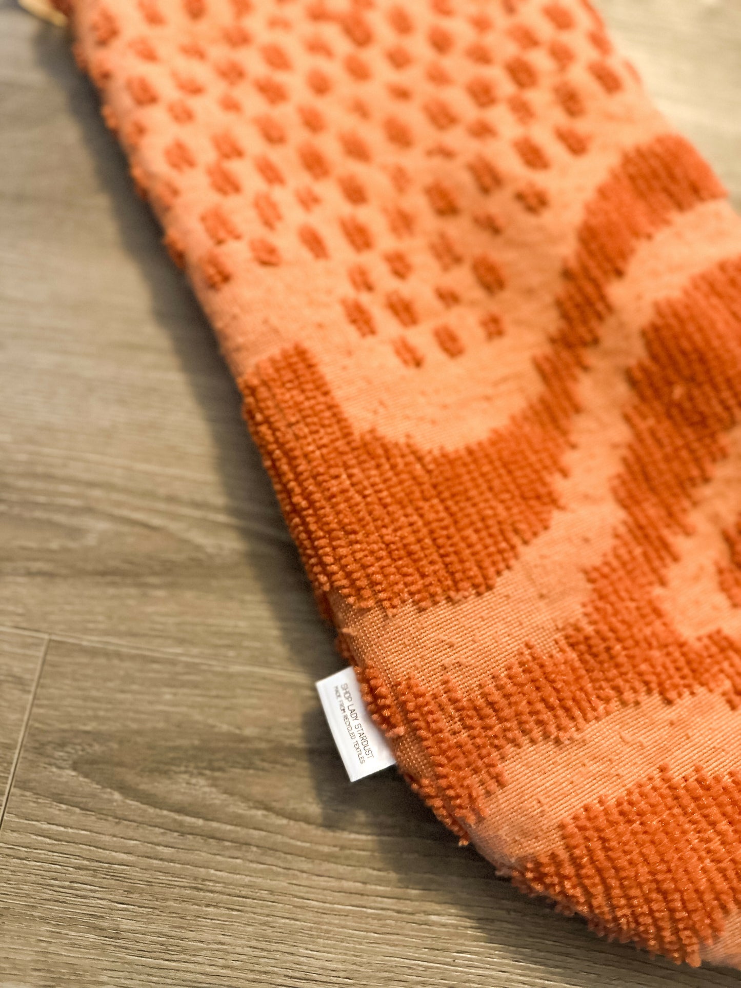 Orange Chenille Christmas Stocking