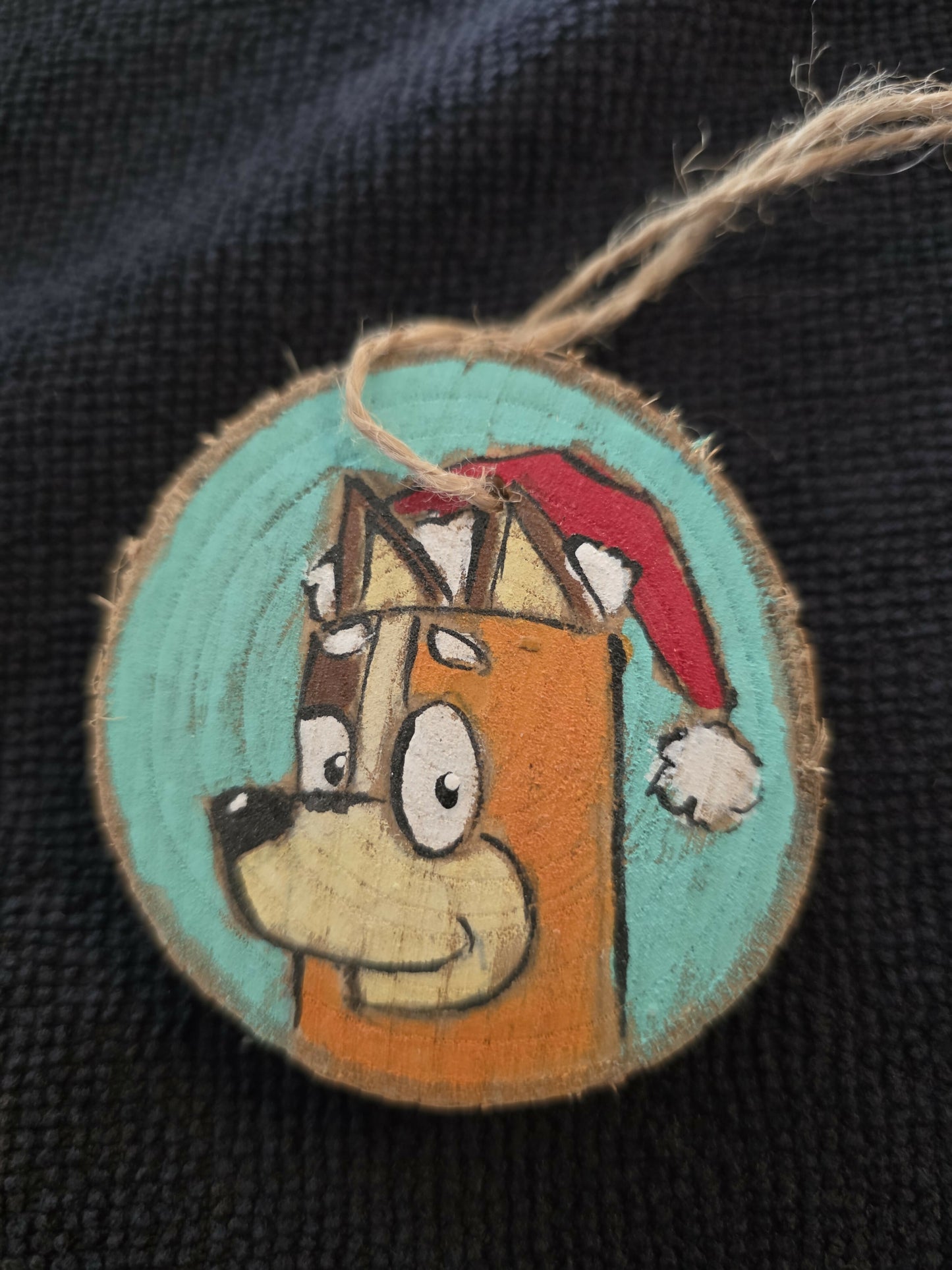 Bluey wood slice ornament