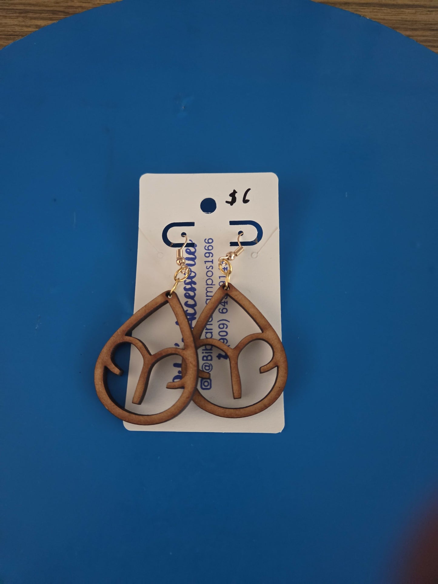 Zodiac earrings wood aries