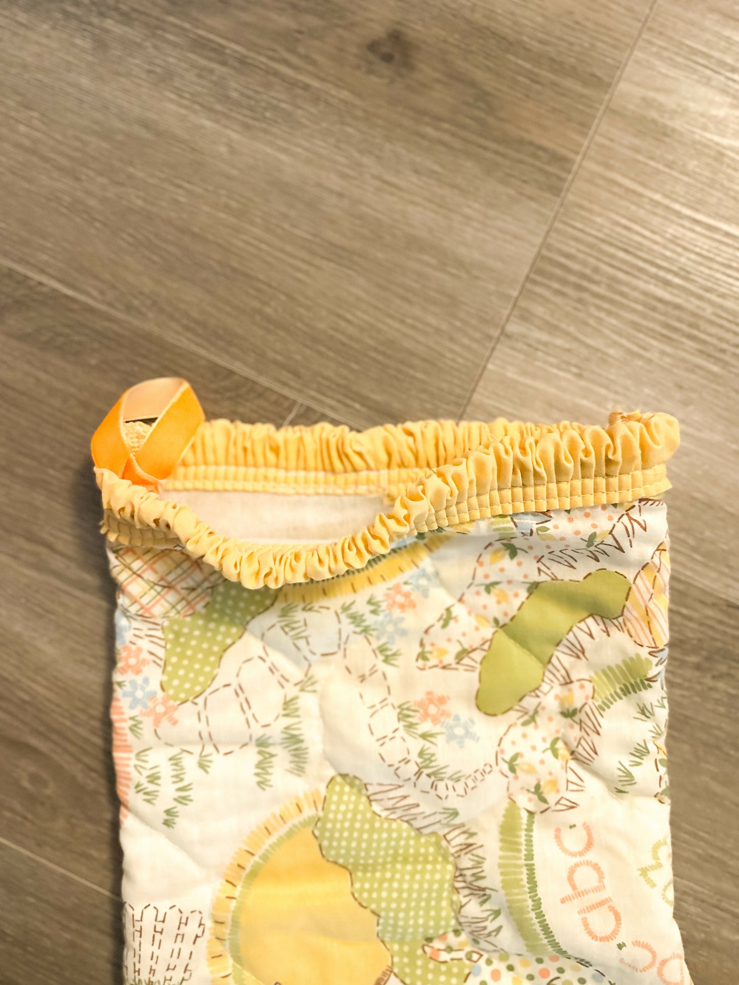 Quilted Childrens Print Christmas Stocking