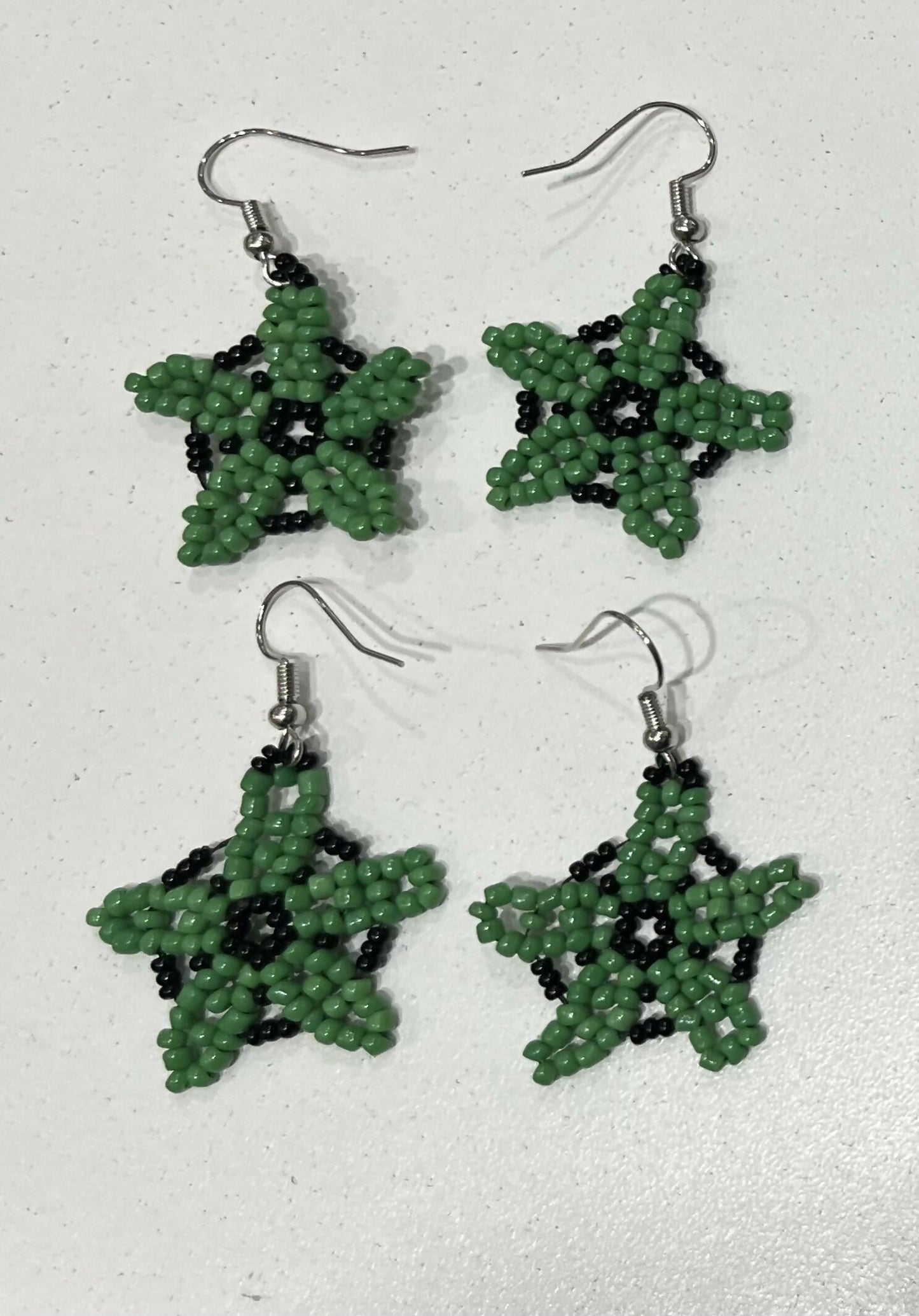 Green Flower Beaded Earring