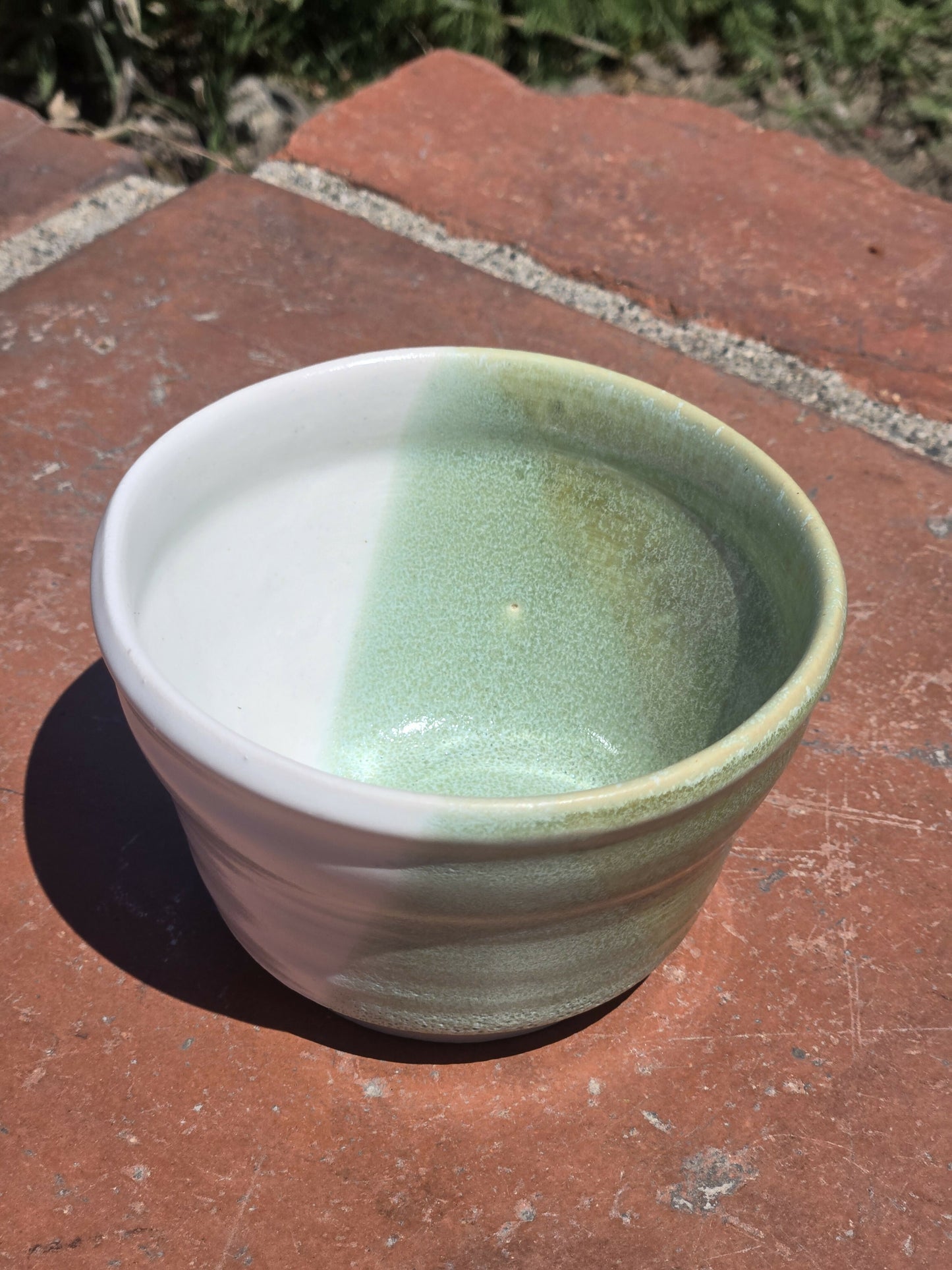 Green and White Cup