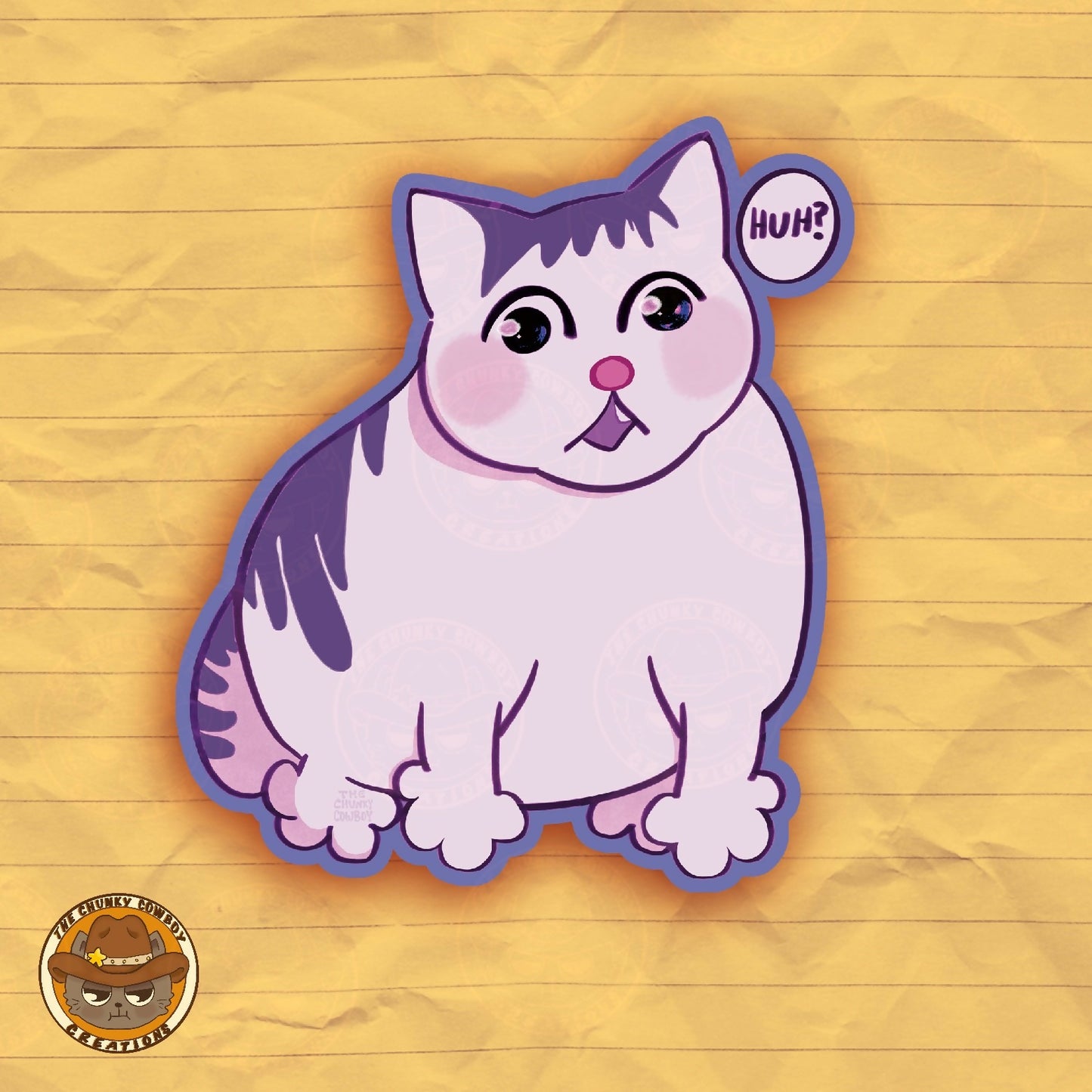 HUH Cat Sticker