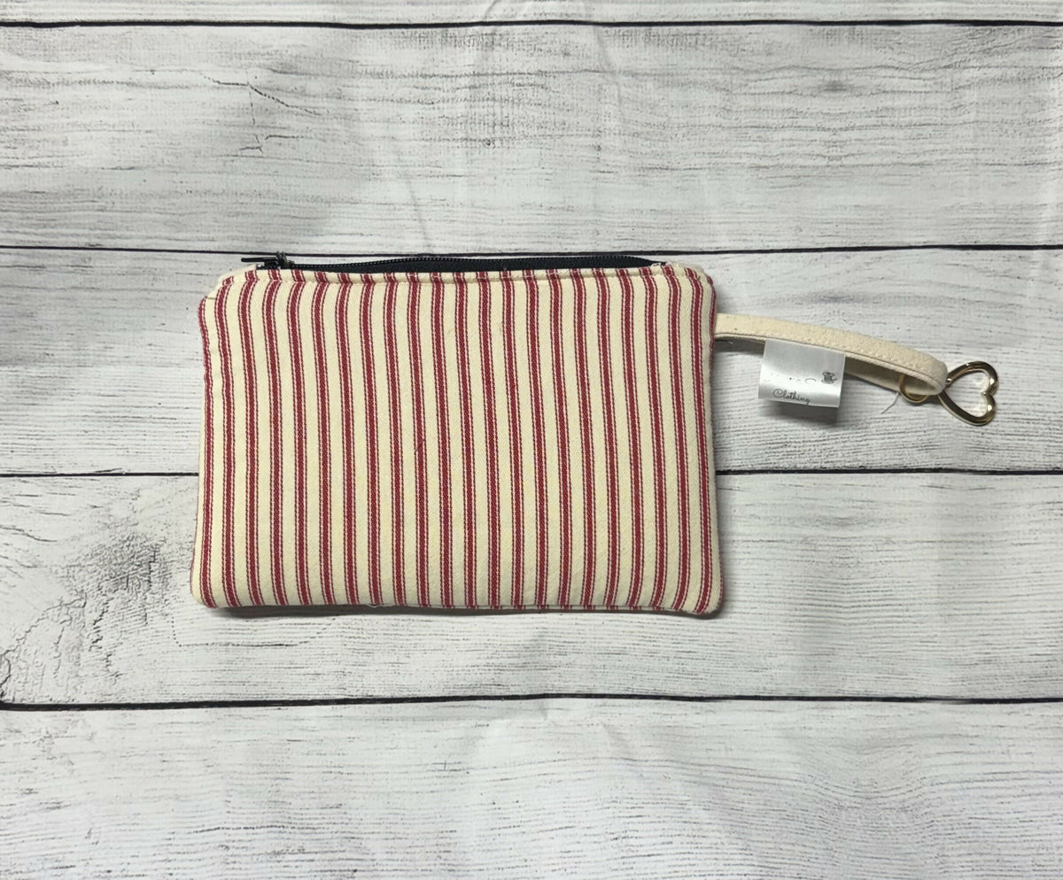 Red Tripped Puff wristlet