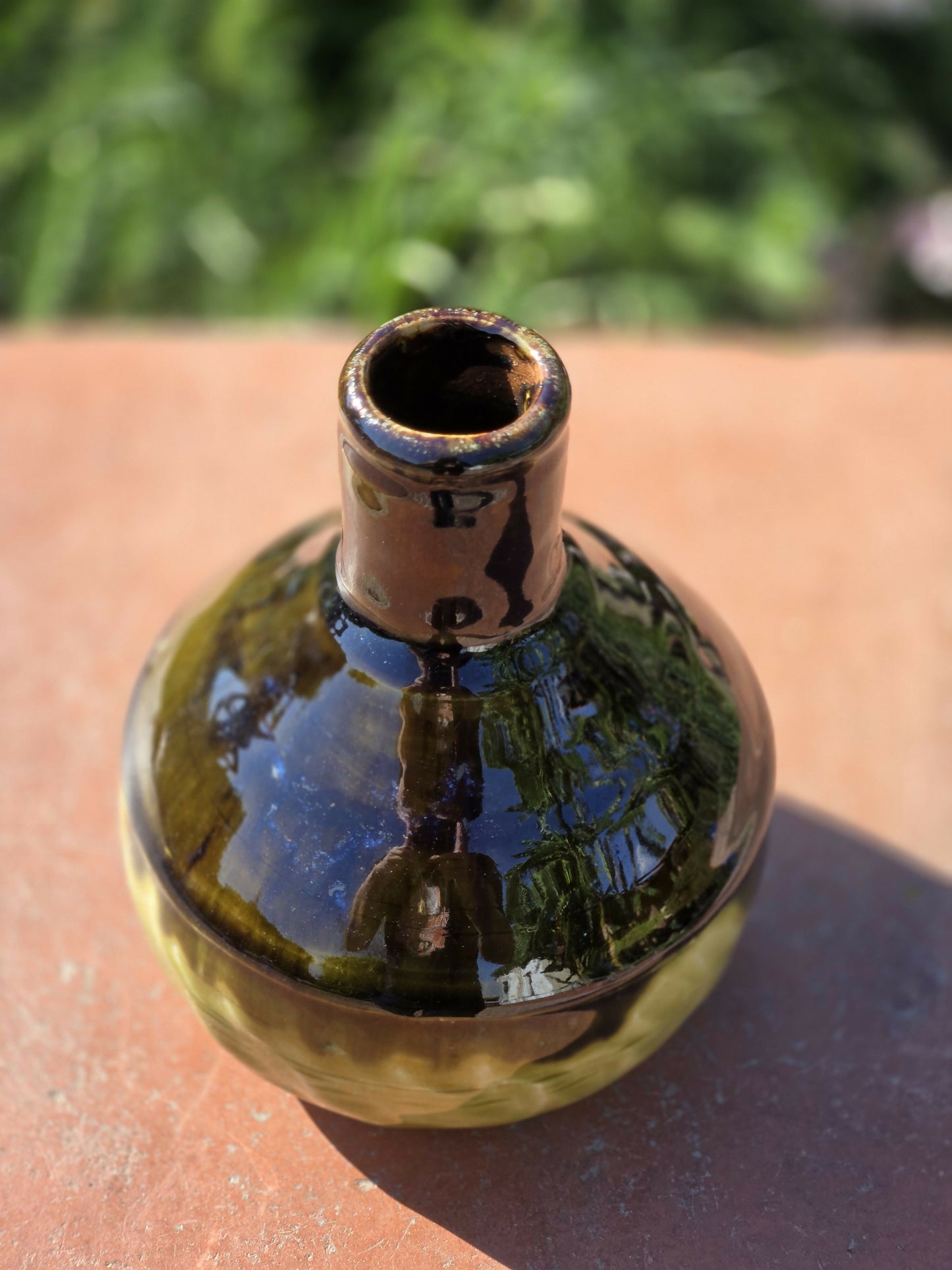 Green and Black Bottle