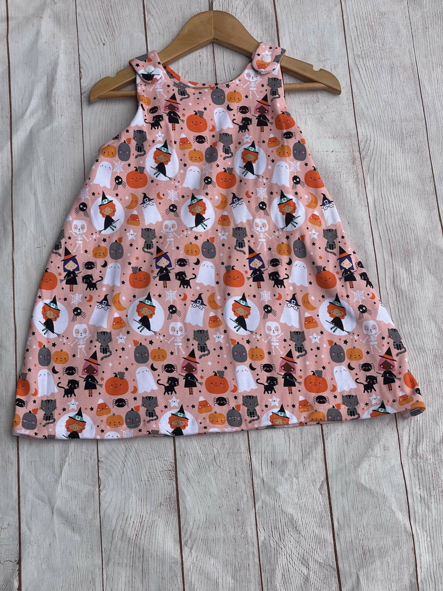 Orange Pink Halloween Romper Dress