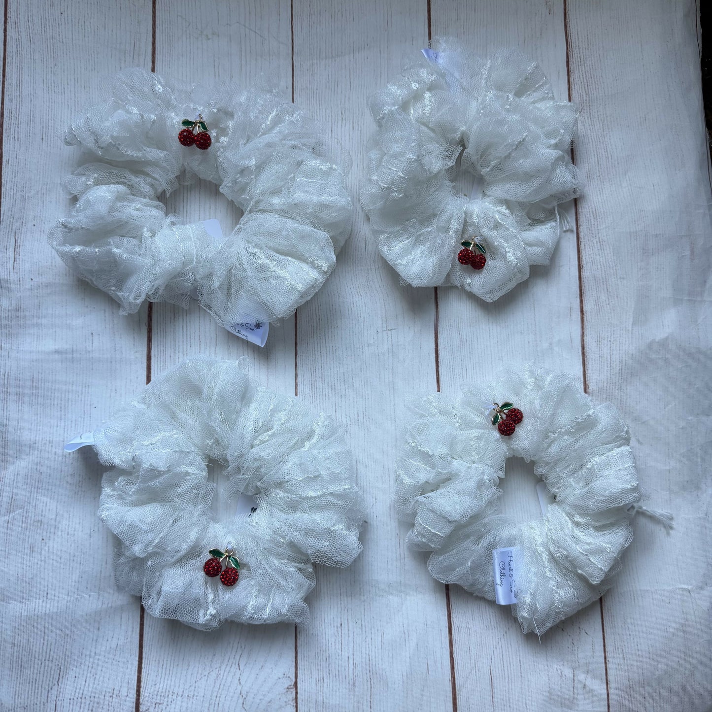 Cherry Laced Scrunchies