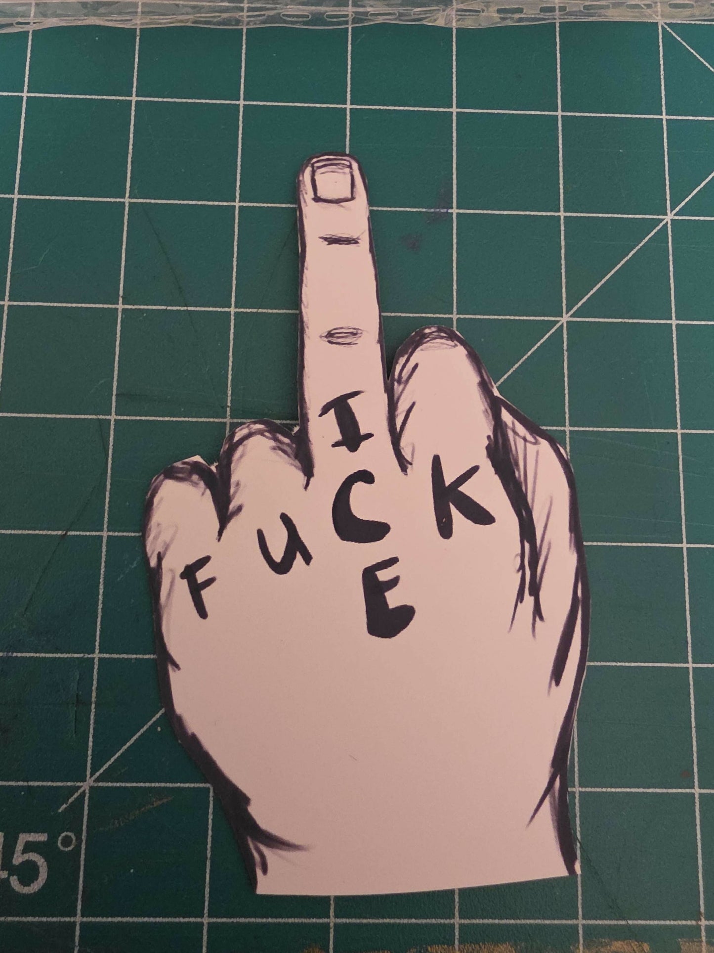 F ICE knuckle tat sticker
