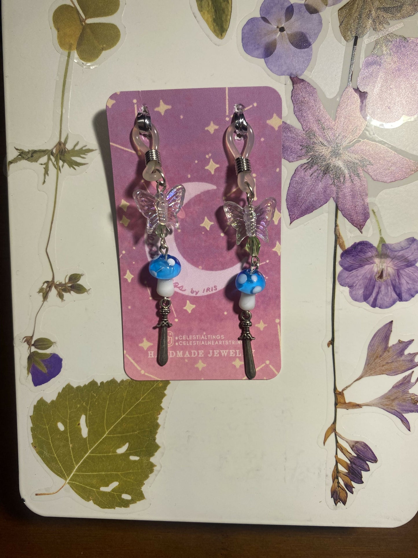 Mushroom glass charms