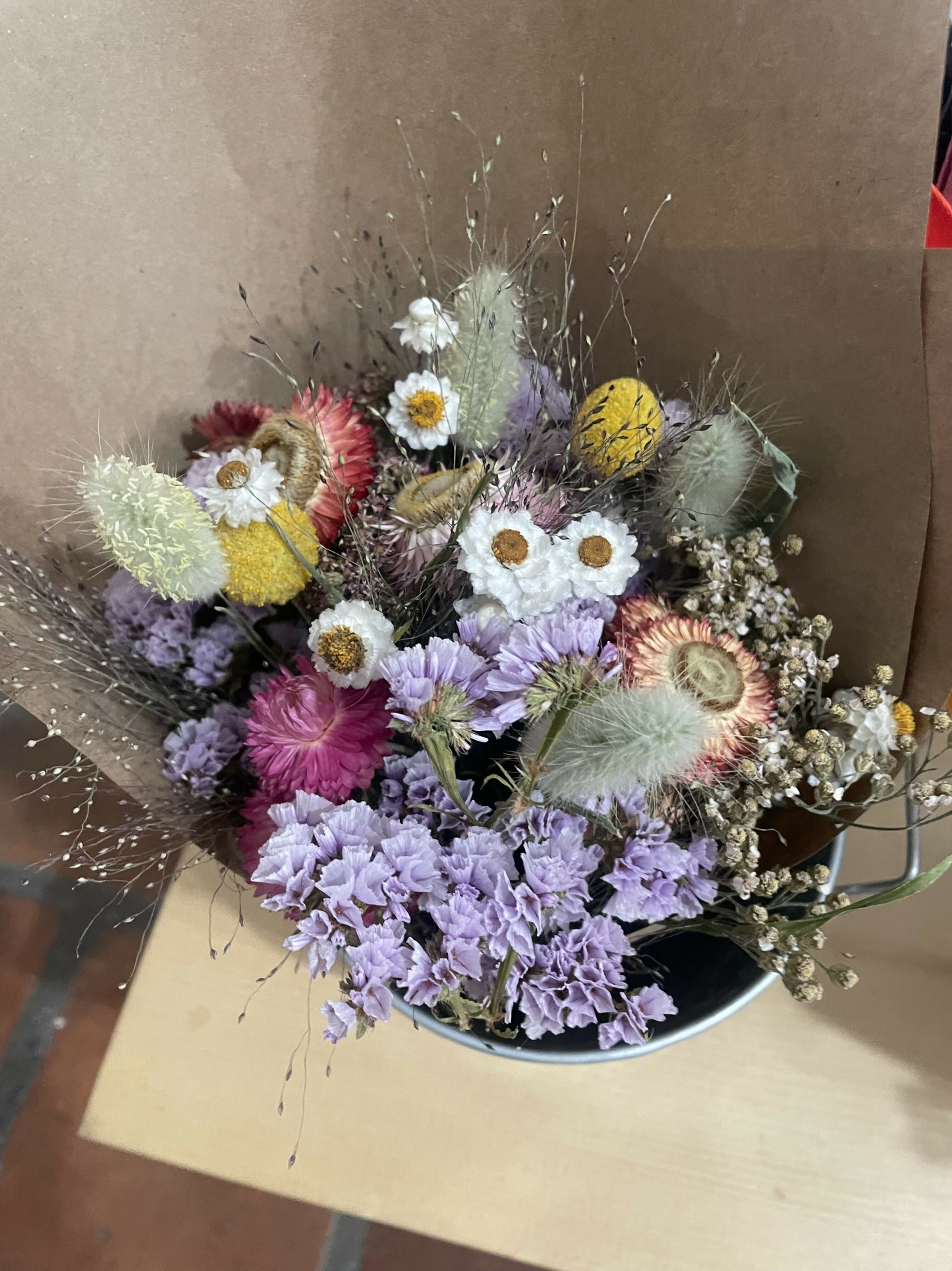 Dried flower bouquet