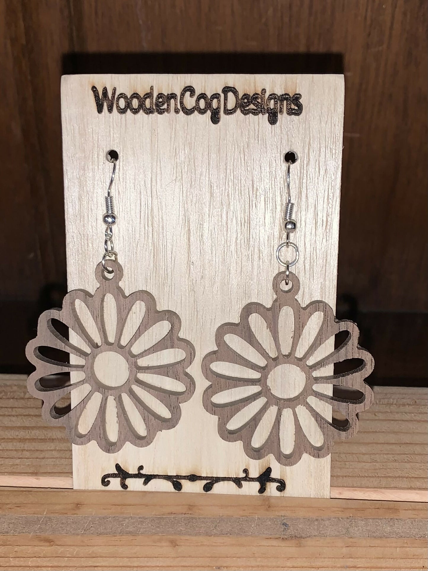 Walnut Flower Earings