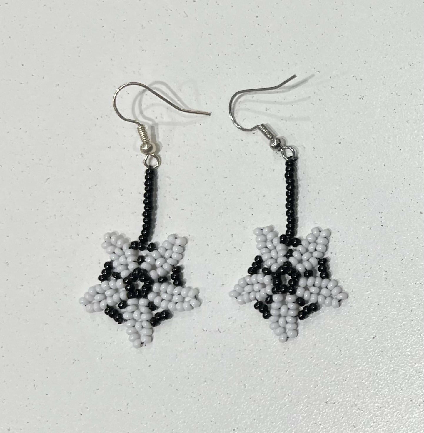 White Flower Beaded Earring