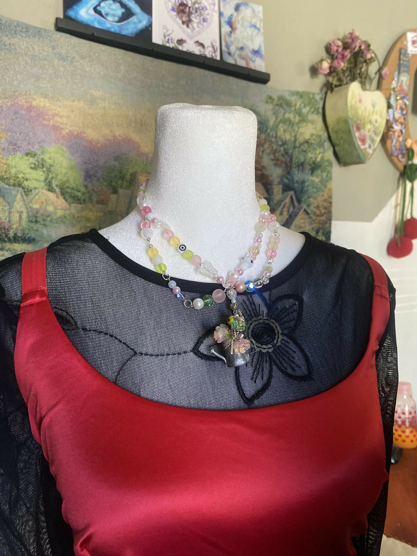 Mushroom flower necklace