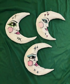 Luna de Green Eyeshadow Paper Mache Wall Art