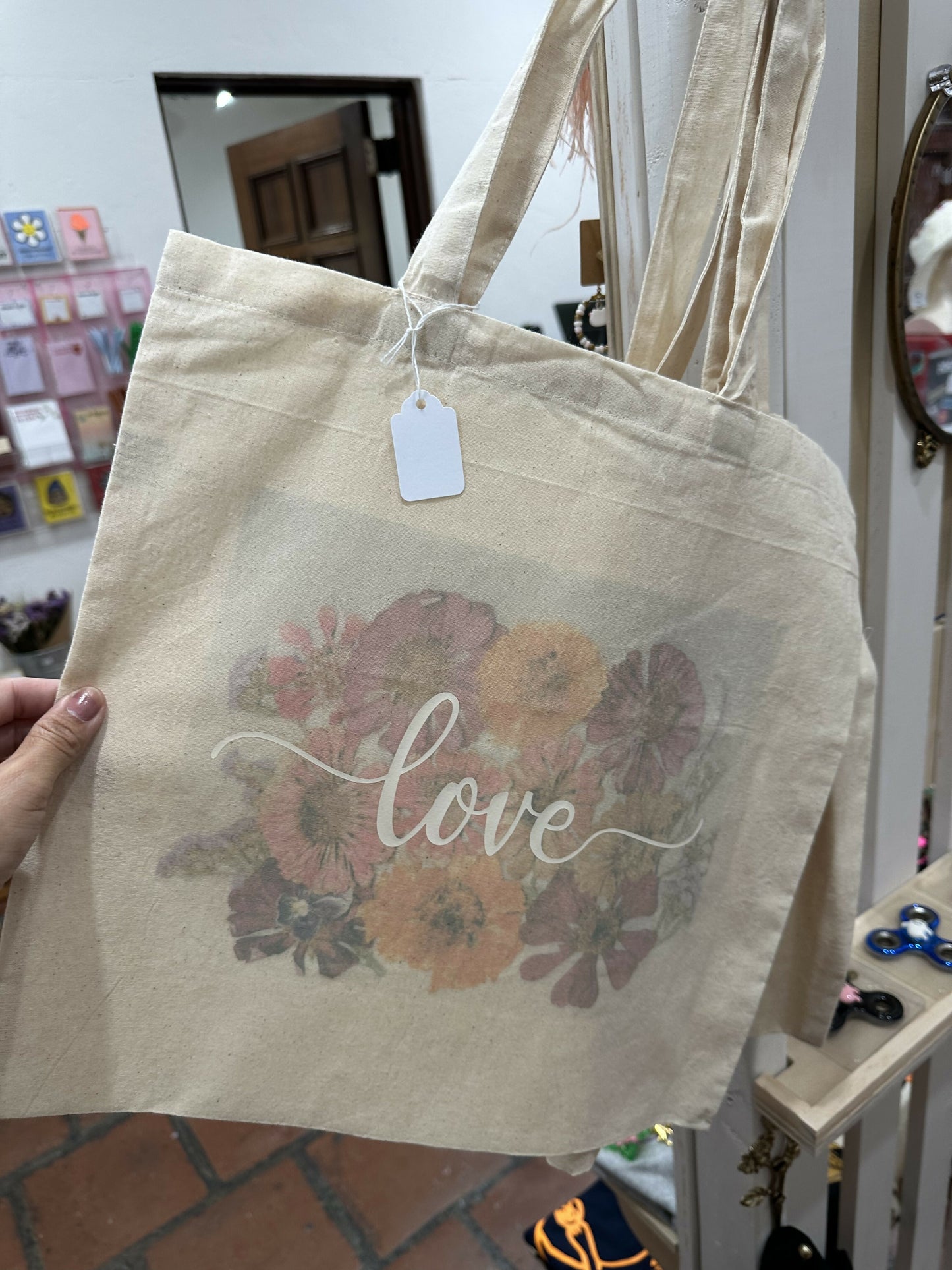 Pressed flower tote