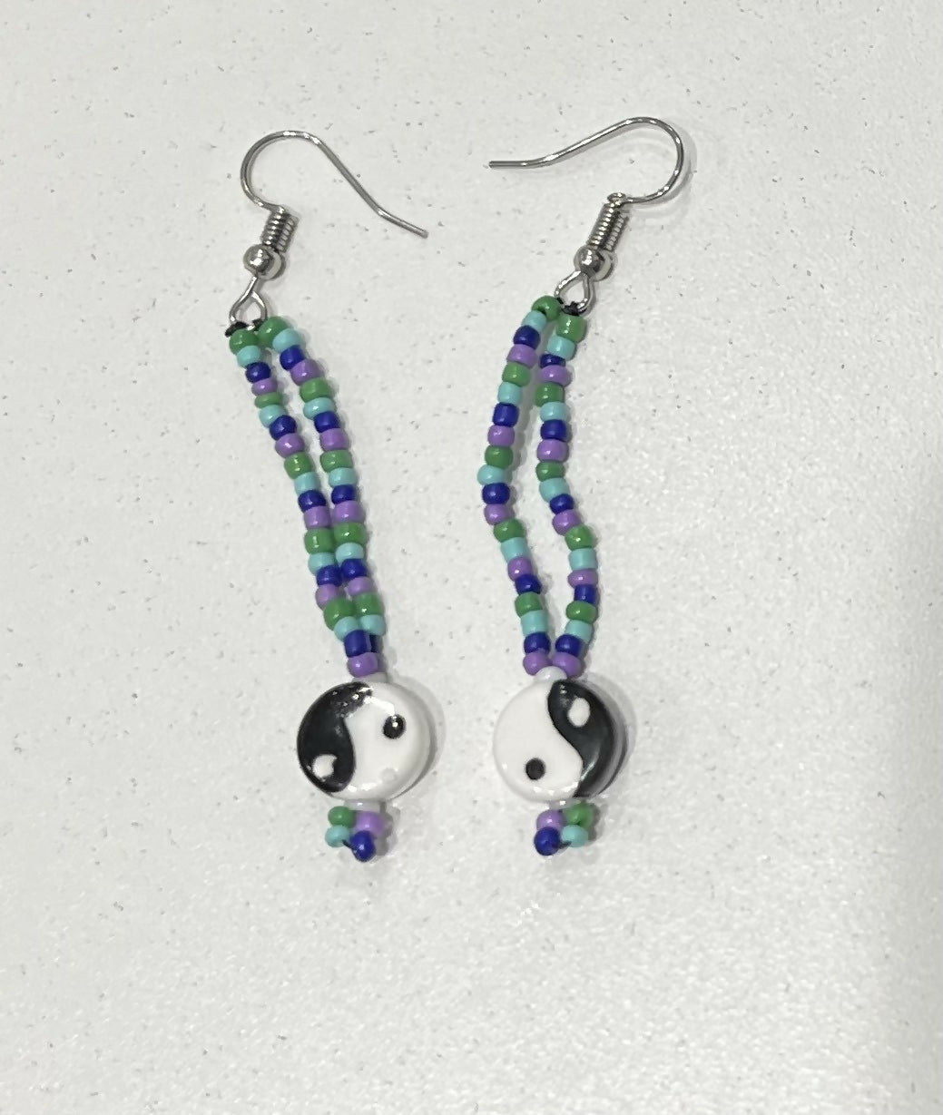 Ying Yang Loop Earrings
