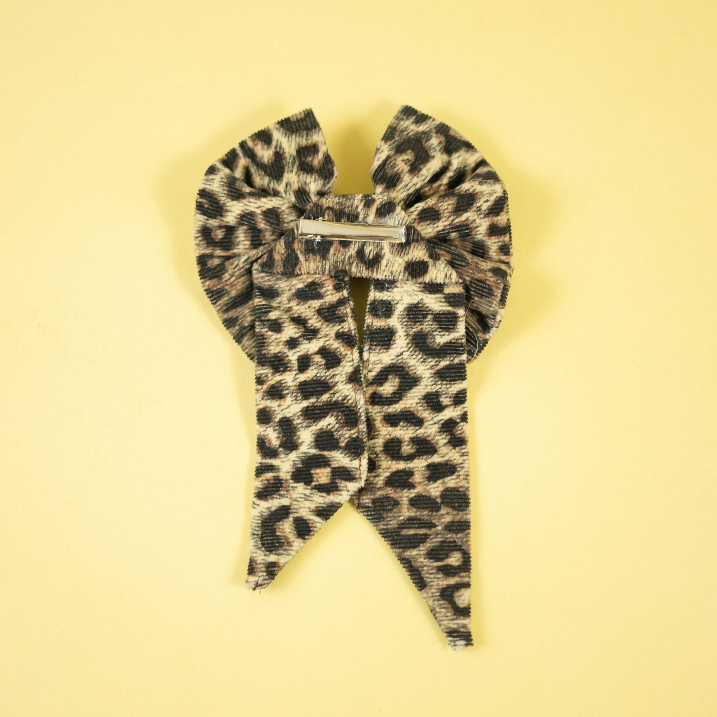 Large Cheetah Print Corduroy Hair Bow