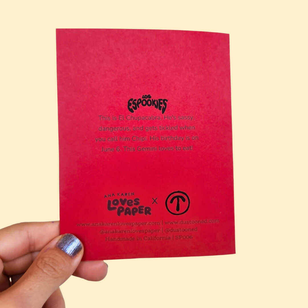 Chupa-cabra Cadabra Los Espookies Handmade Card