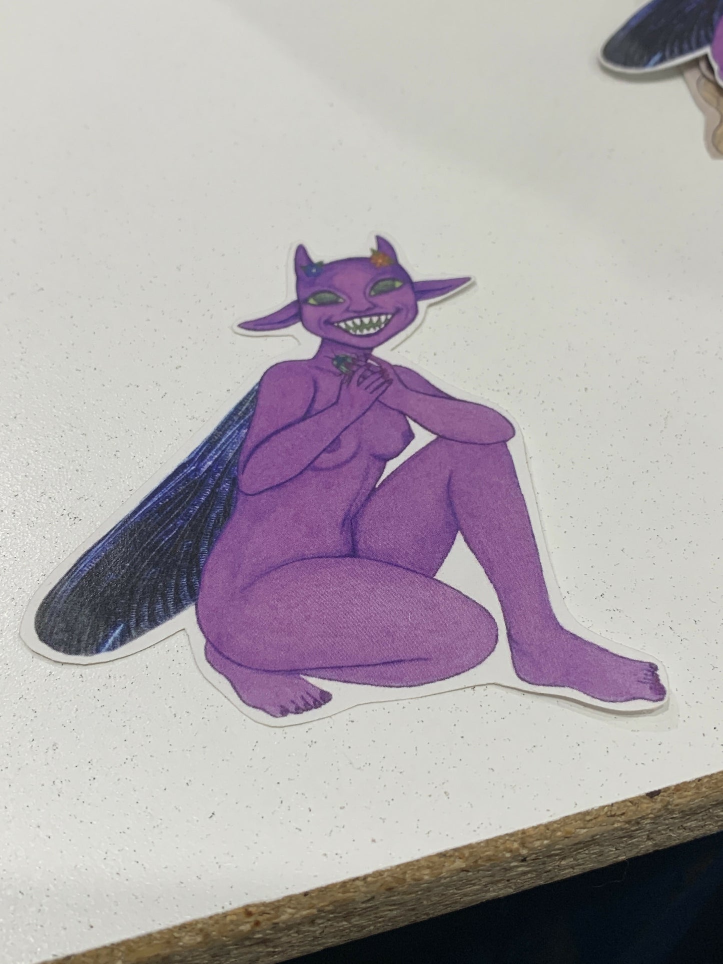 Purple demon girl sticker