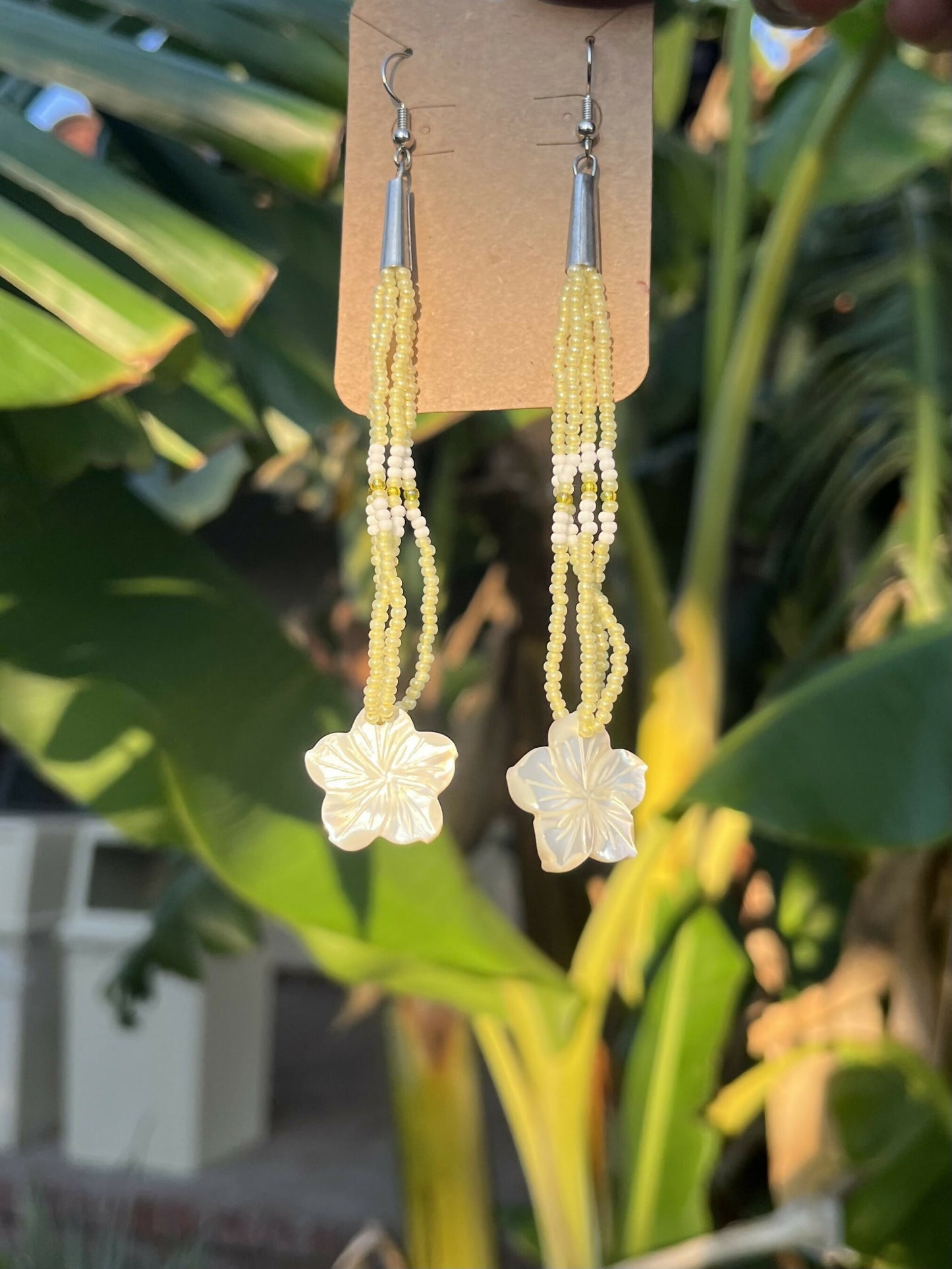 Loop Yellow Earrings W Flower