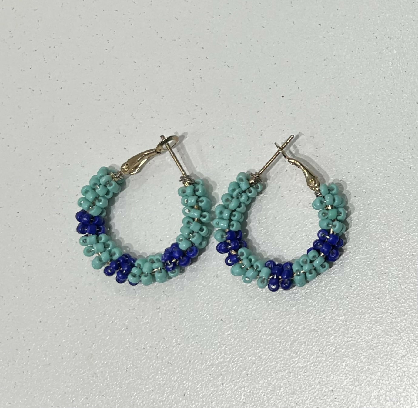 Turquoise Beaded Hoop Earrings