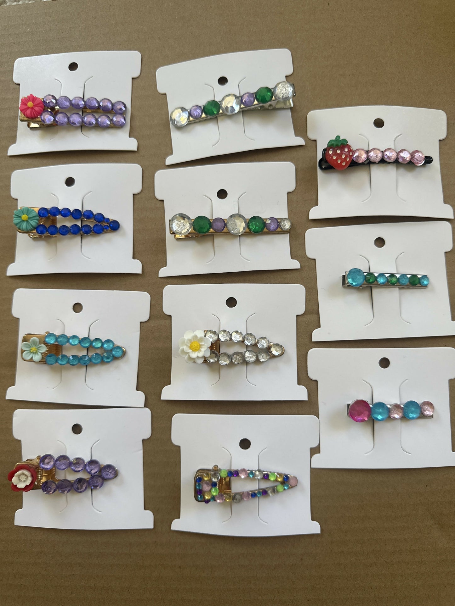 Flower rhinestone clips SINGLE