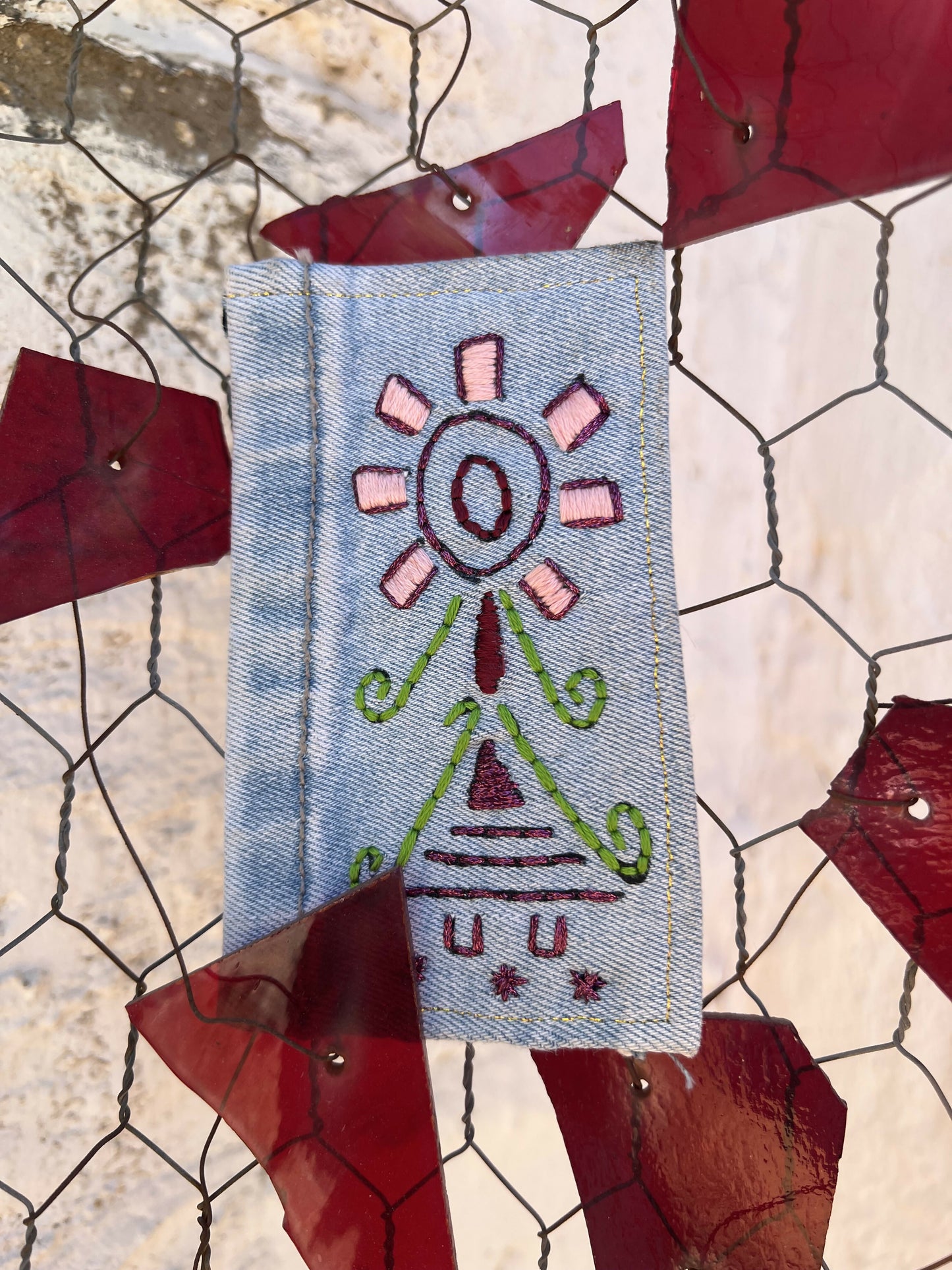 Ancient Mexican sunflower glyph 2 x 4 in