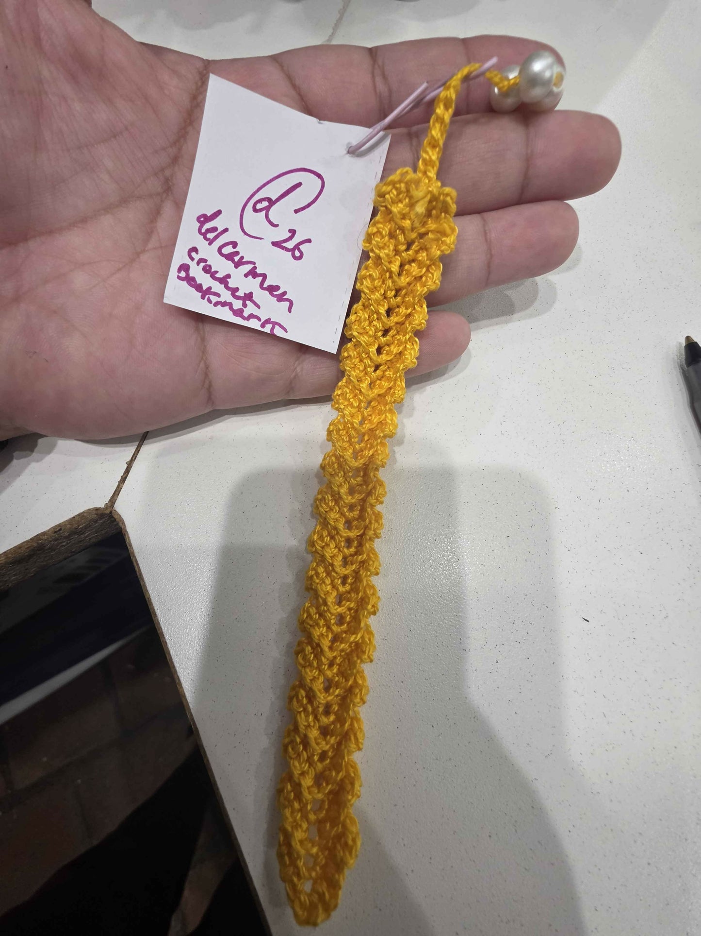 Gold Crochet bookmark