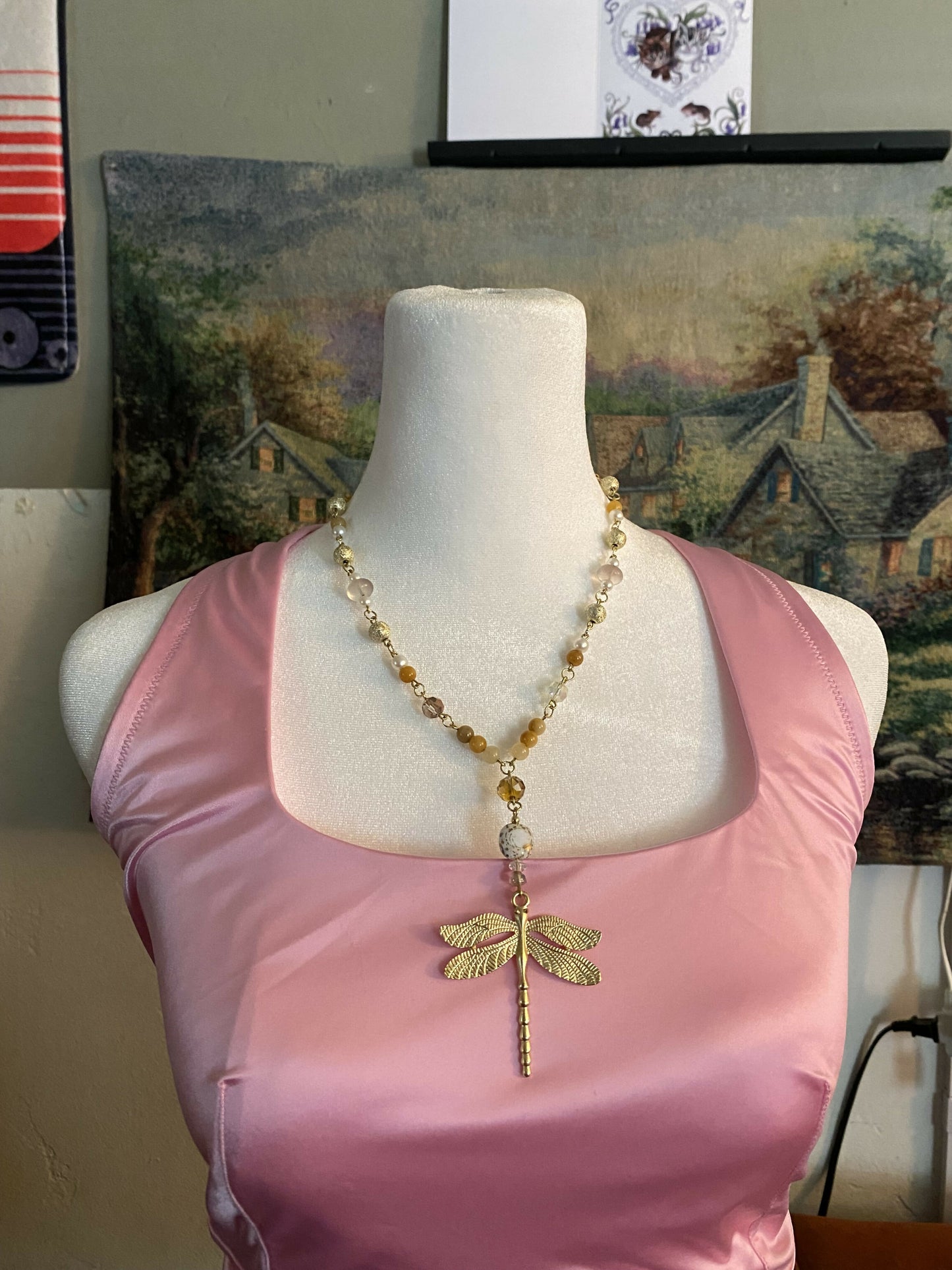 Dragonfly GOLD necklace