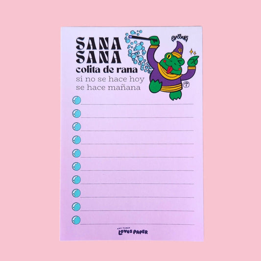 Sana Sana 4x6 Checklist Los Espookies Notepad