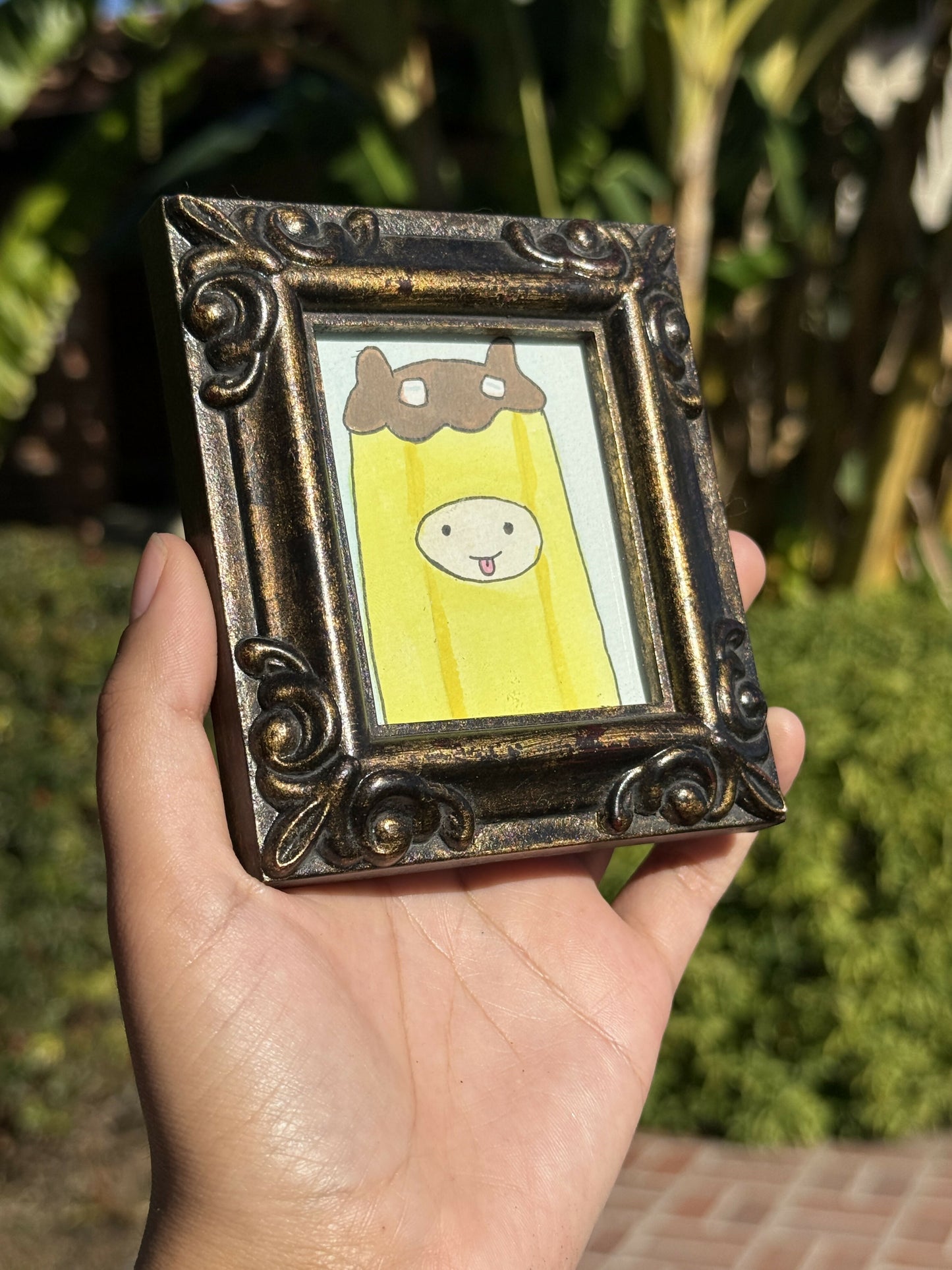 Banana Guard Finn mini watercolor painting