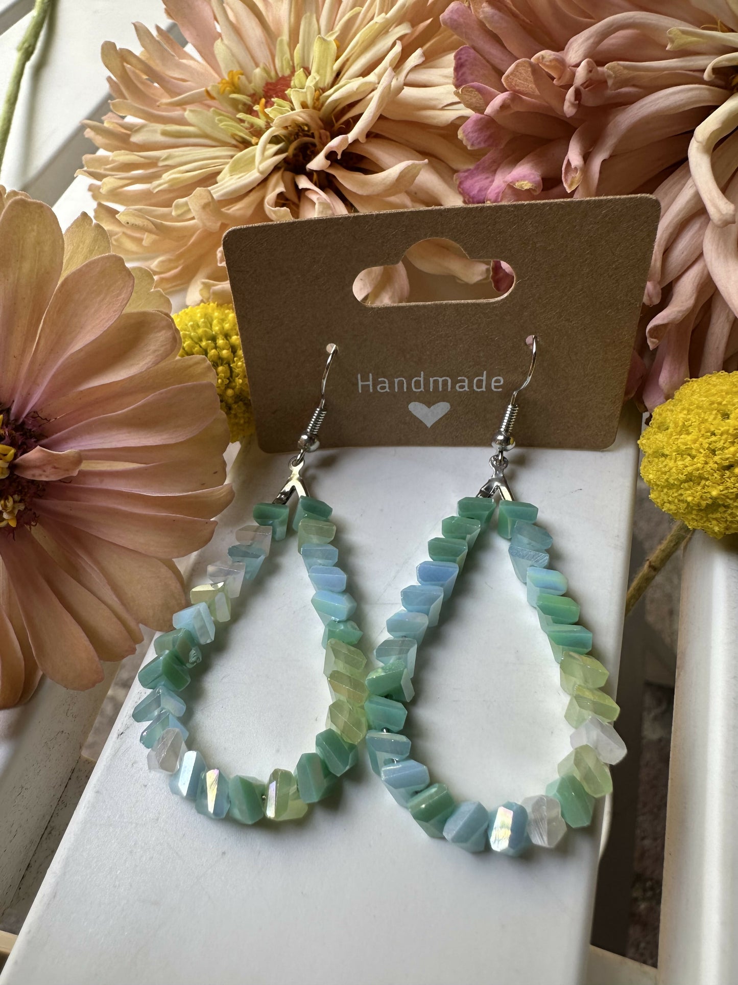 Beaded Tear Drop Earrings