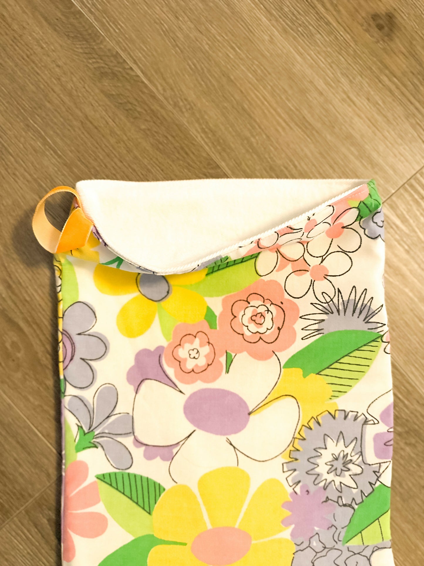 Vintage Mod Floral Print Christmas Stocking