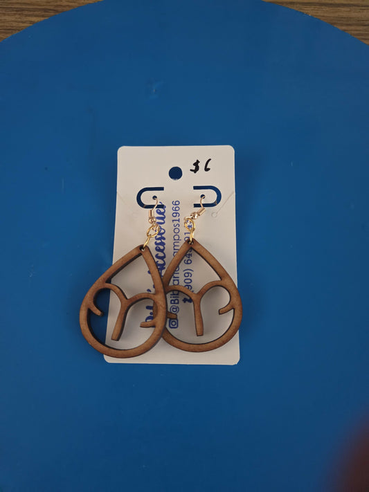 Zodiac earrings wood aries