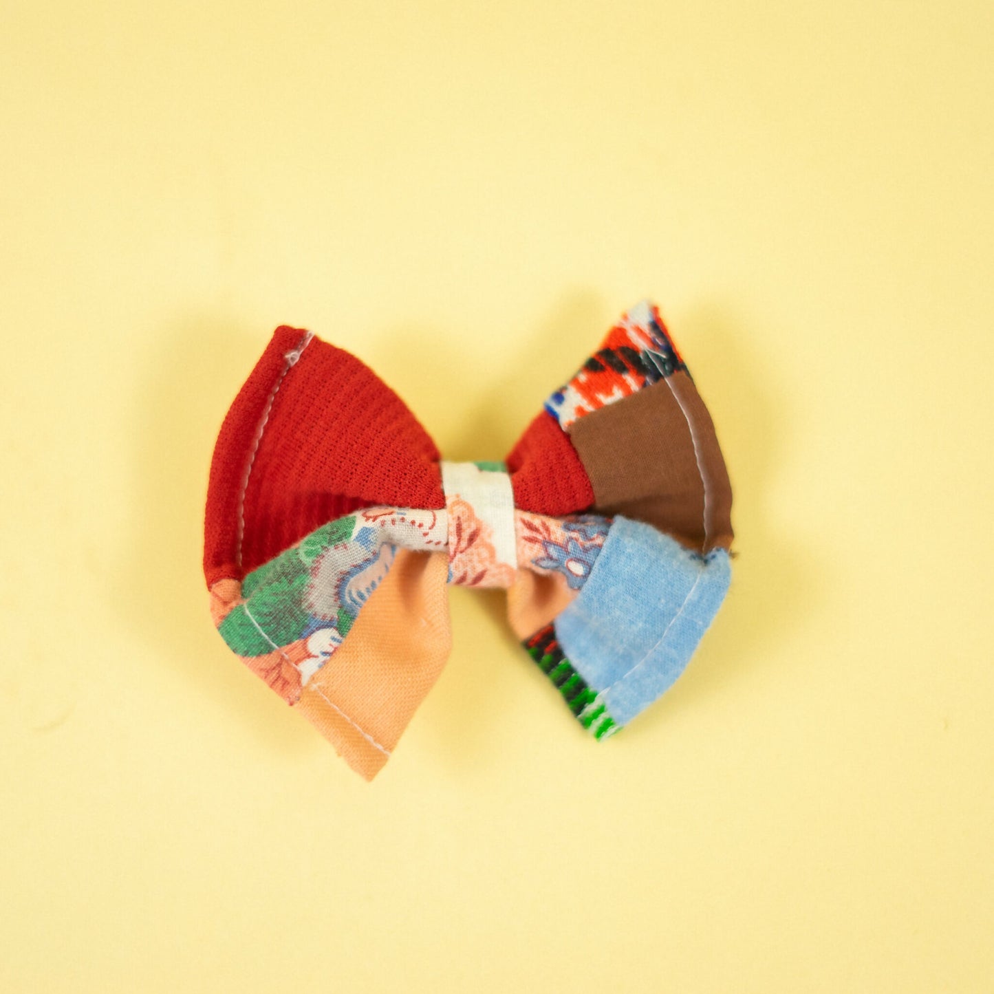 Small Multicolor Patchwork Hair Bow