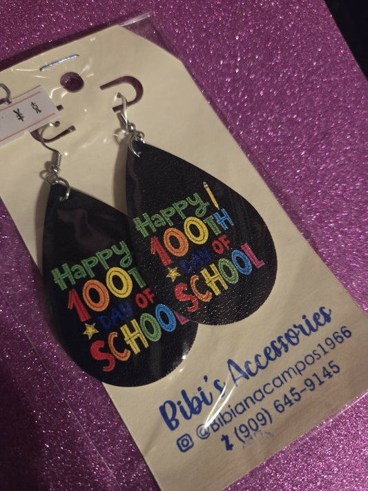 Aretes maestra 100 dias de escula