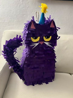 Grumpy Purple Cat Piñata