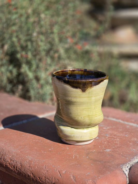 Black and Green Twisted Vase