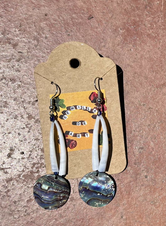 Abalone and Dentalium Earrings