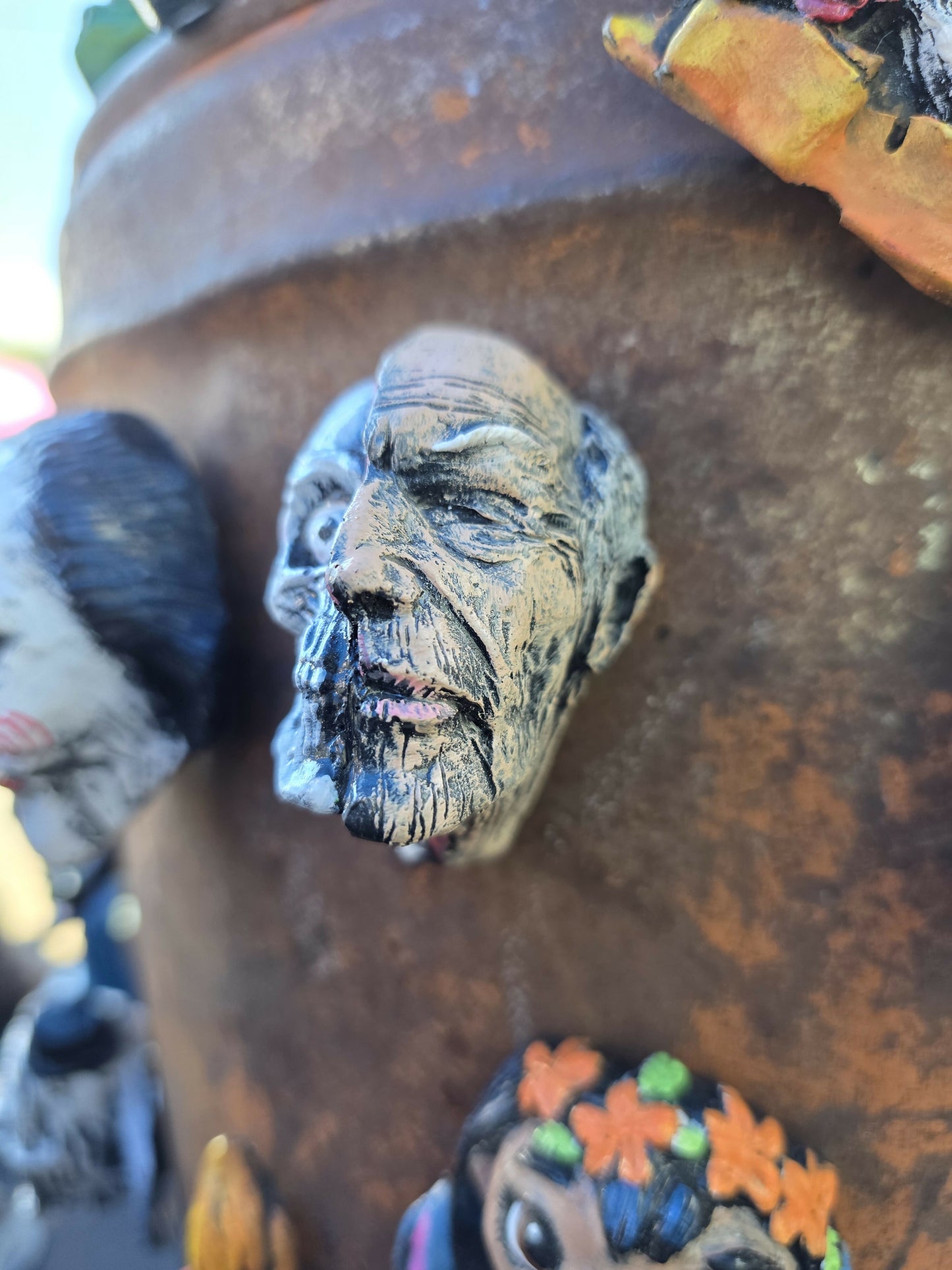 Old man half face magnet