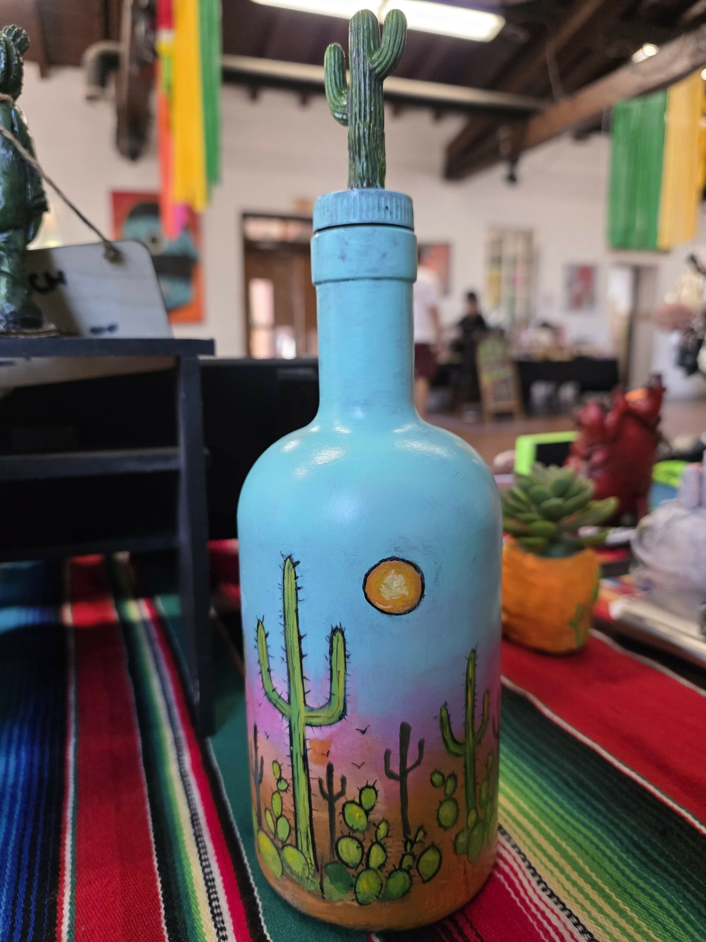Cactus bottle art