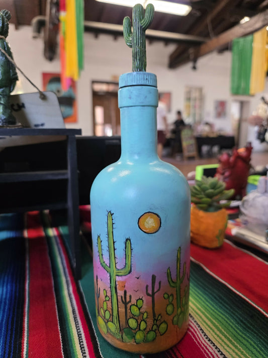 Cactus bottle art