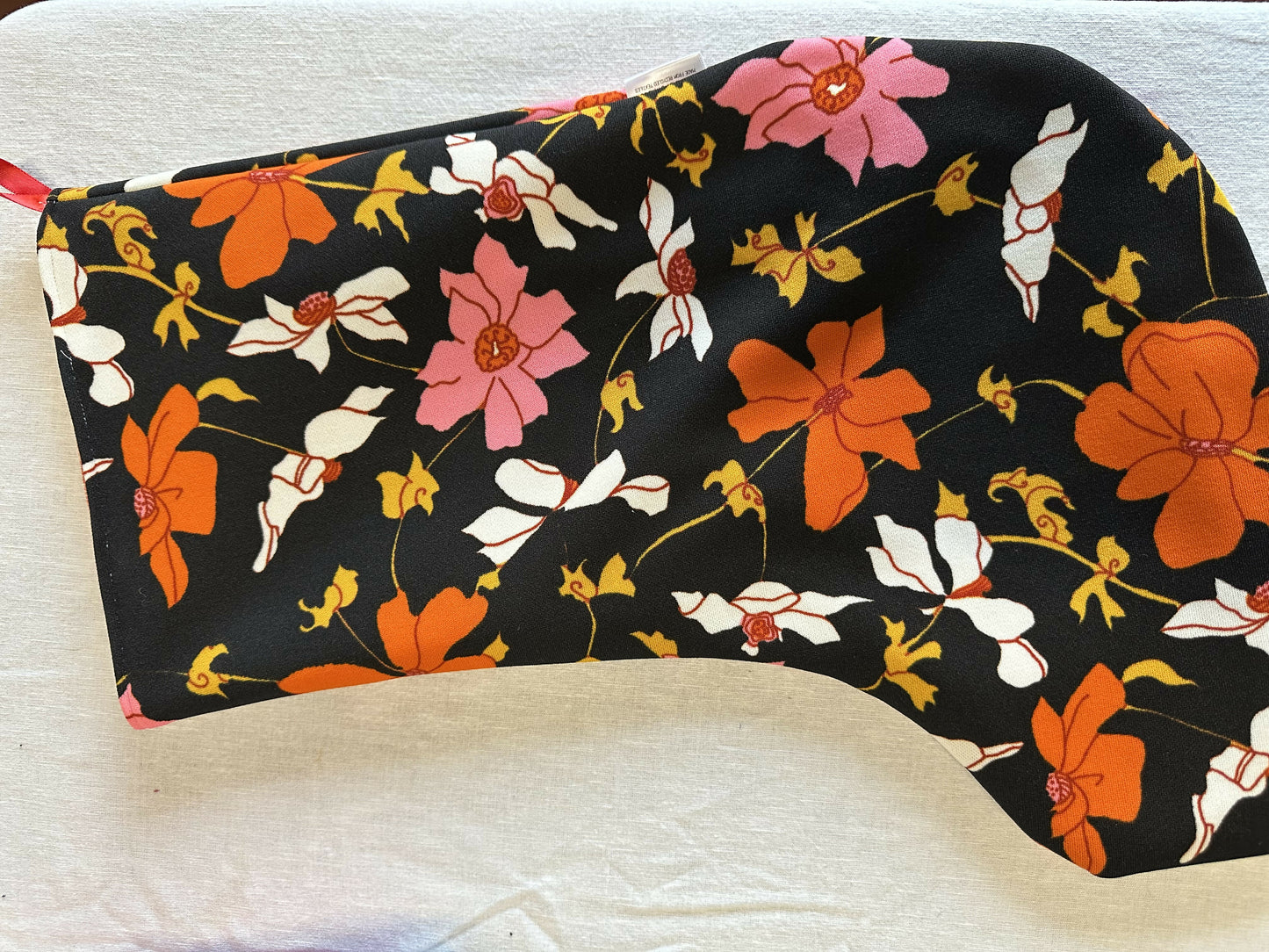 Black Floral Pink Orange Stocking