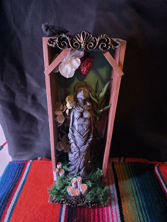 Mary in a garden