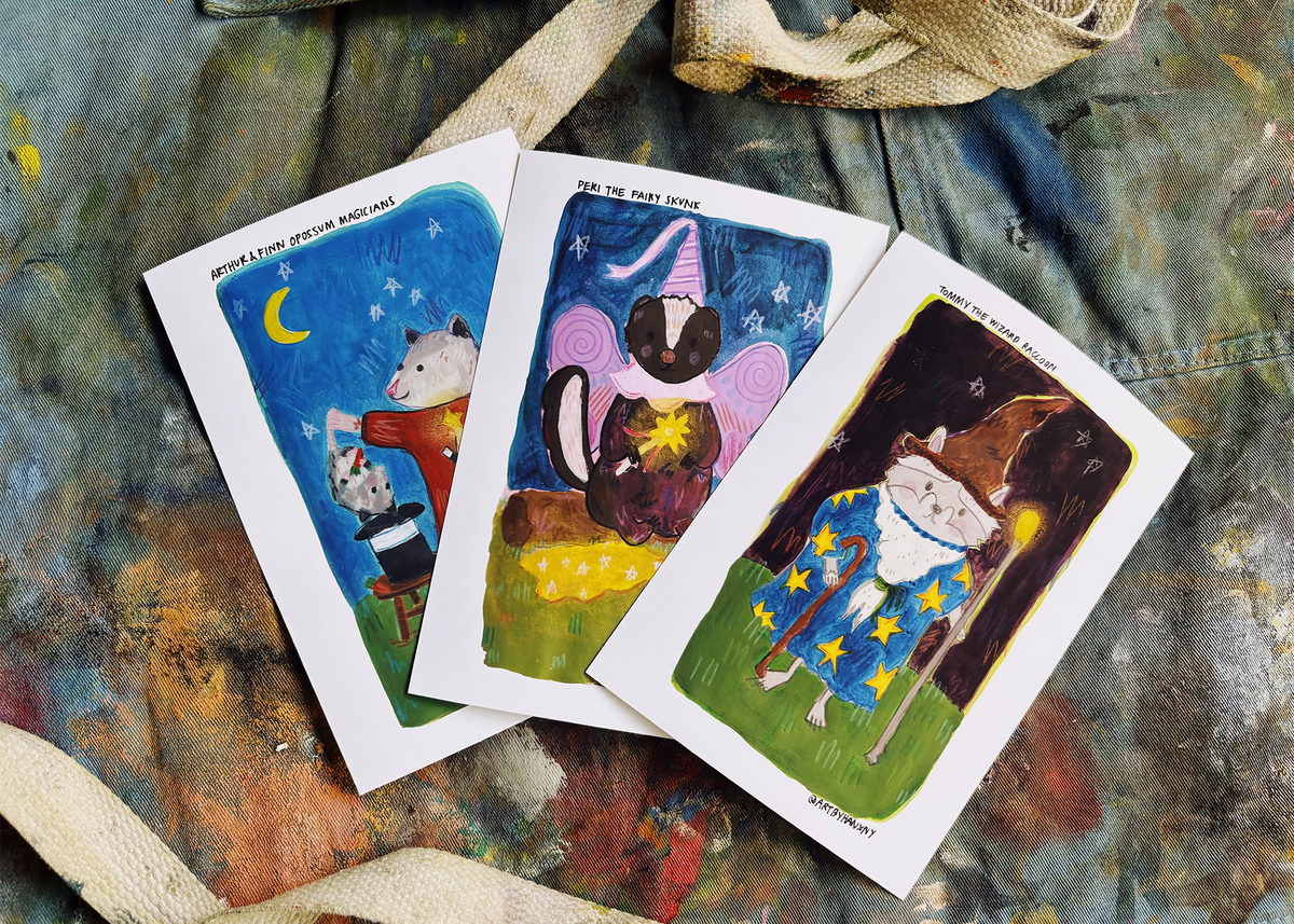 nocturnal creatures acrylic painting prints