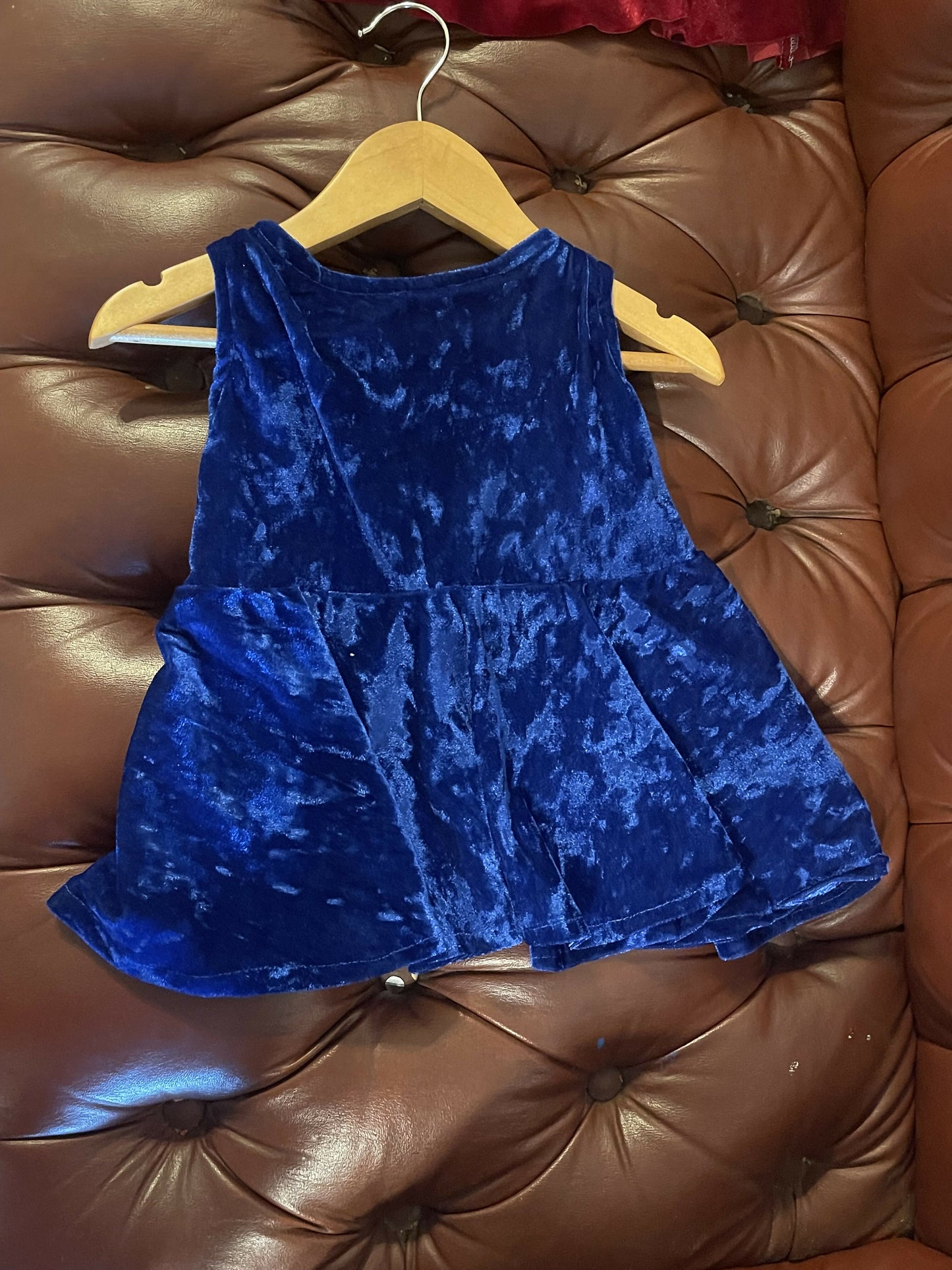 Blue velvet dress