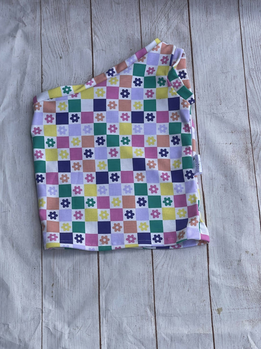 Copy of one sleeve top checkered