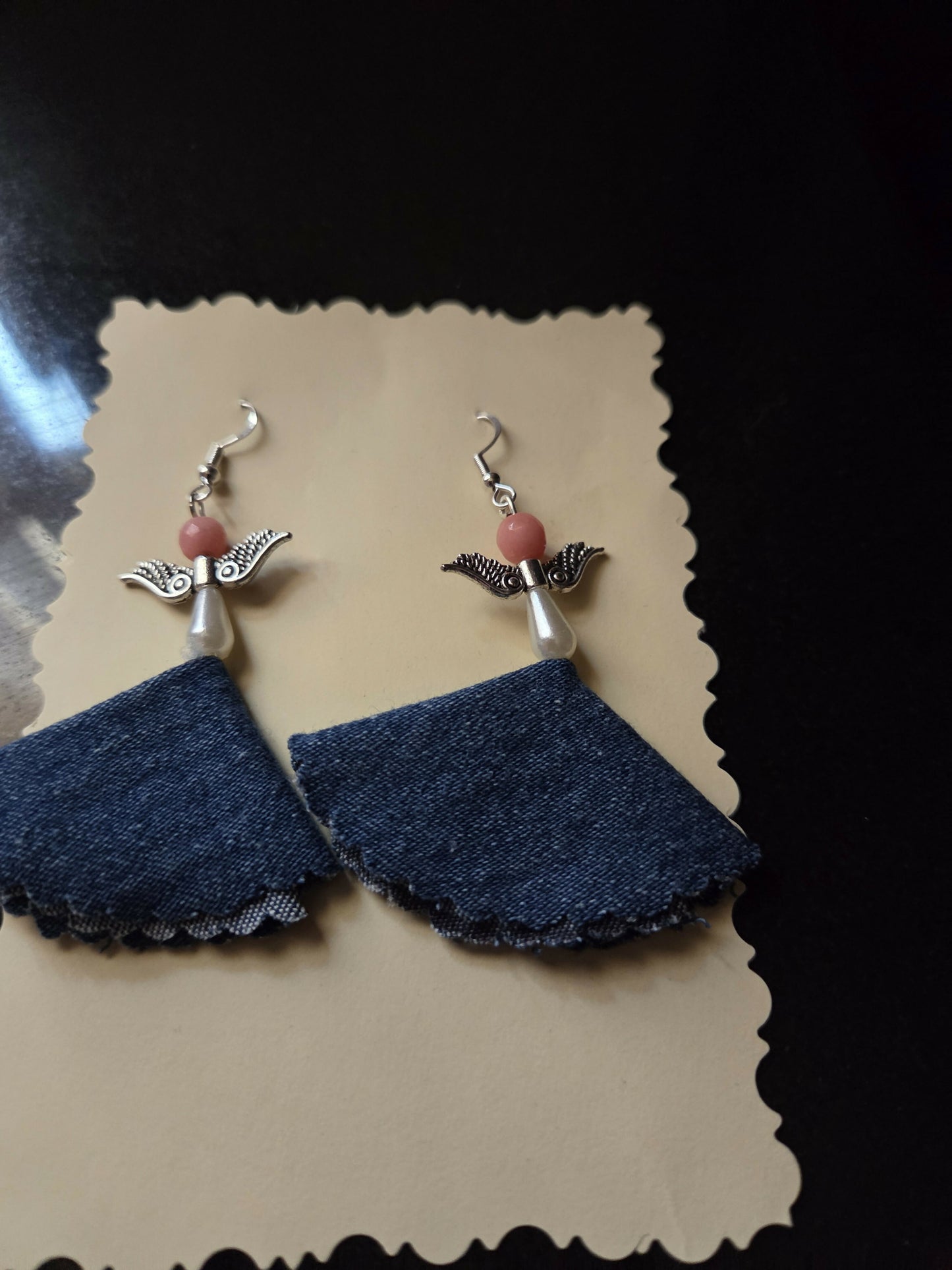 Aretes angel mesclilla