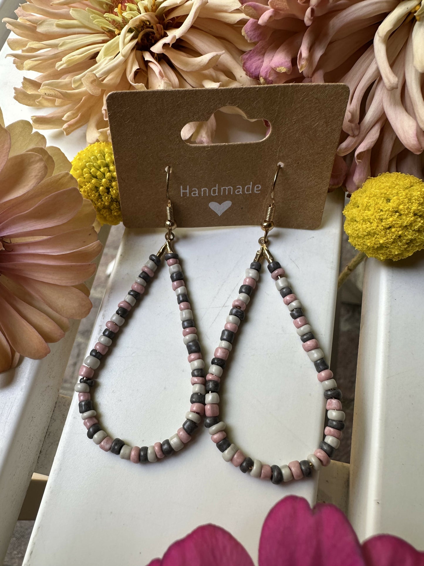 Beaded Tear Drop Earrings