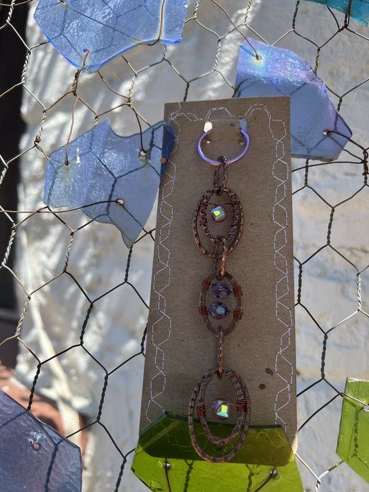 Purple and bronze Keychain